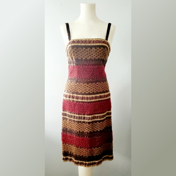 Nanette Lepore Boho Striped T Strap Dress - Picture 1 of 6